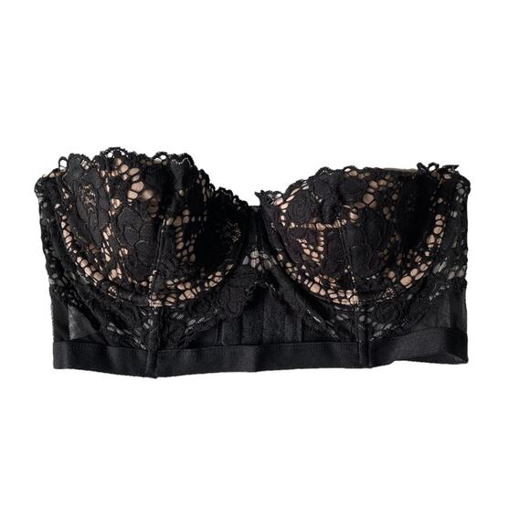 Victoria's Secret Very Sexy Multi Way Bra Floral Lace Black 32B EUC - Picture 1 of 8